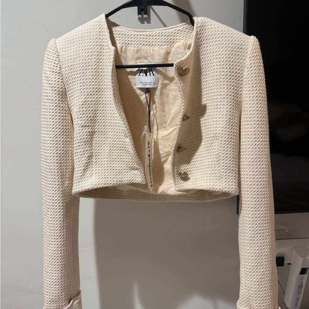 Zara Textured Cream Jacket